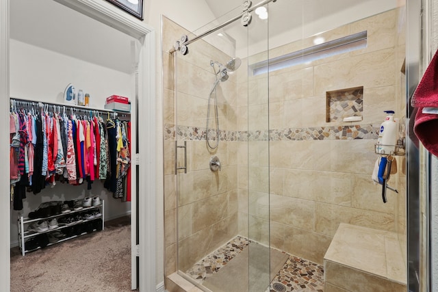 bathroom featuring walk in shower