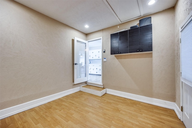 interior space with hardwood / wood-style floors