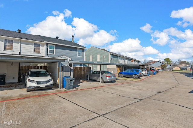 view of parking with a carport