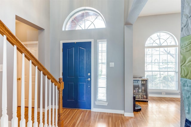 foyer with hardwood / wood-style floors