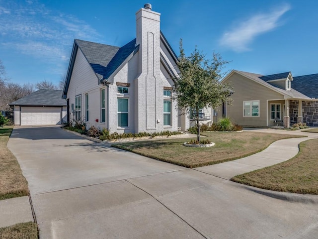 view of property exterior with a lawn