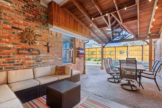 view of patio with an outdoor hangout area