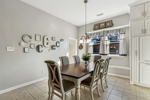 view of tiled dining room