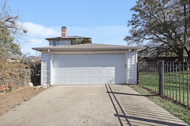 view of garage