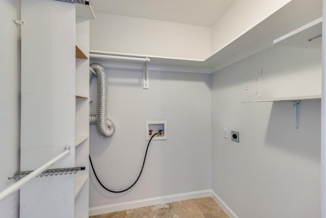 laundry area featuring washer hookup and electric dryer hookup