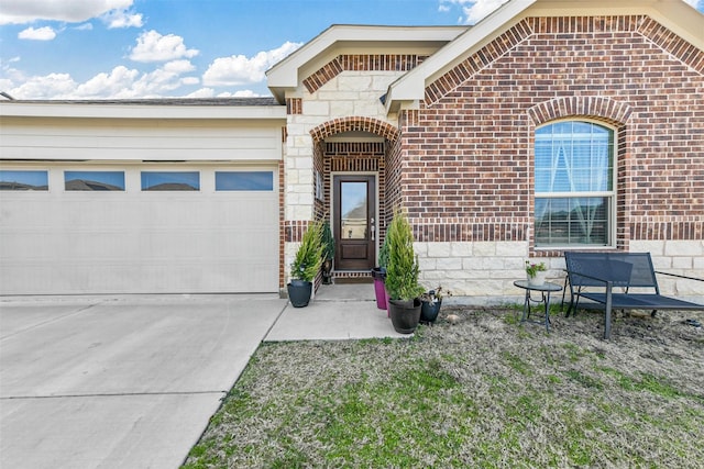 entrance to property with a garage