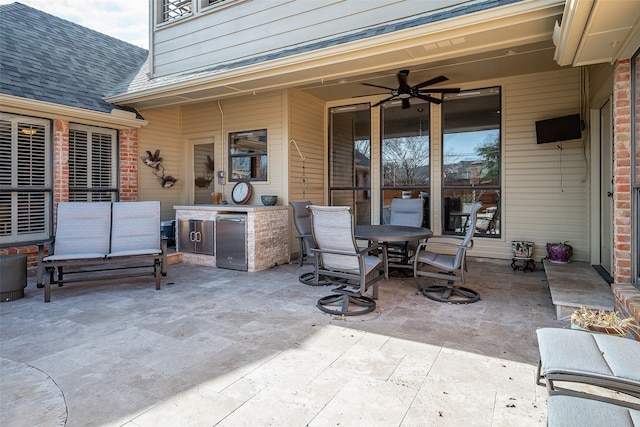 view of patio / terrace with ceiling fan