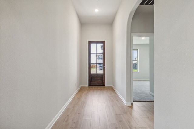 entrance foyer featuring light hardwood / wood-style flooring