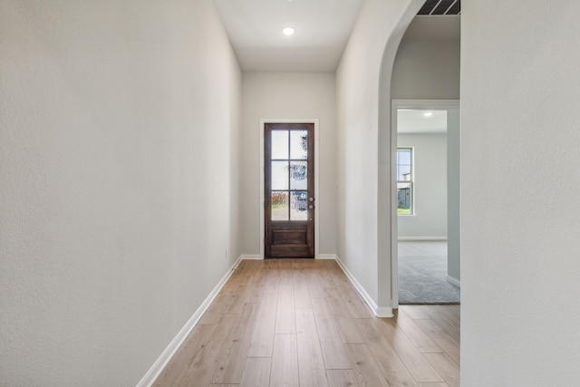 entryway featuring light hardwood / wood-style floors