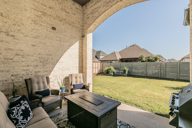 view of patio with outdoor lounge area