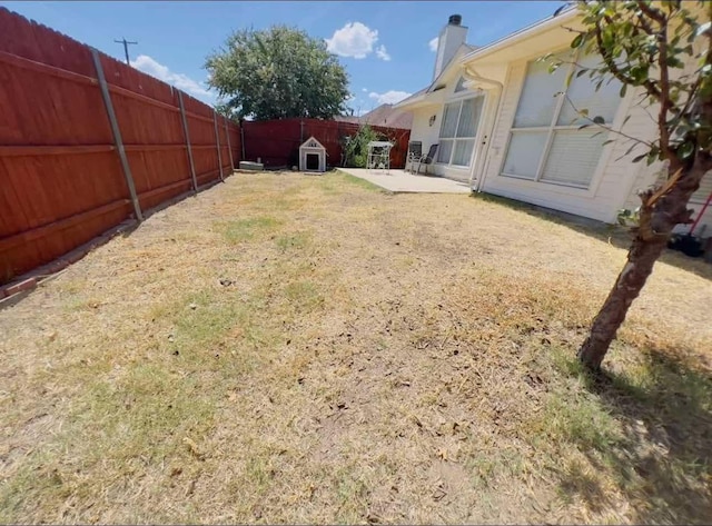 view of yard with a patio area