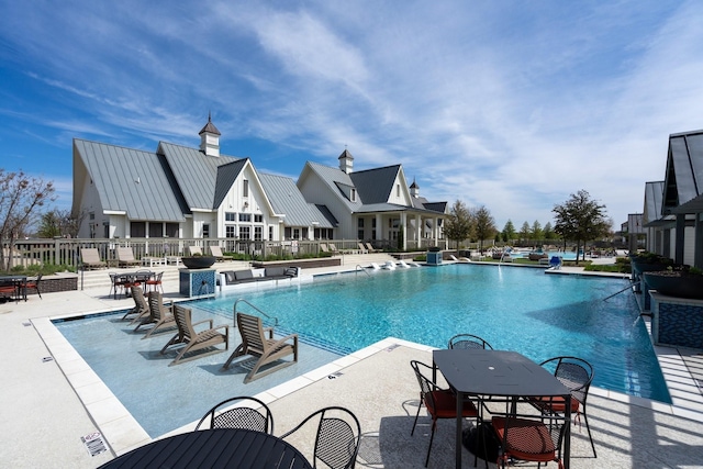 view of pool featuring a patio area