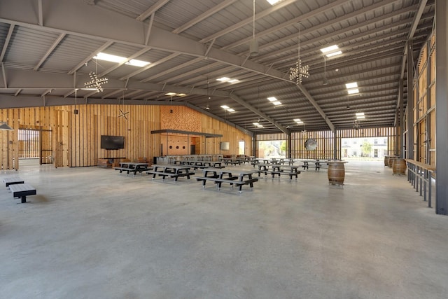 interior space with wooden walls