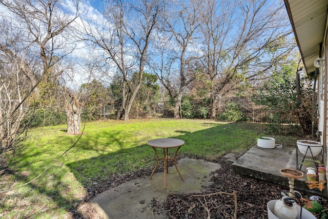 view of yard with a patio area