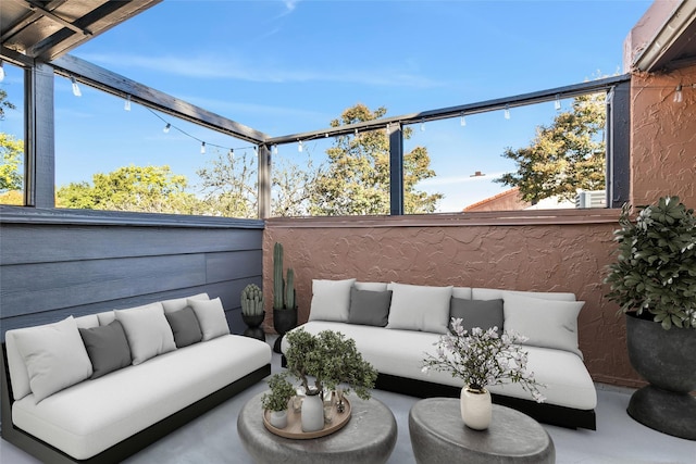 view of patio with an outdoor living space