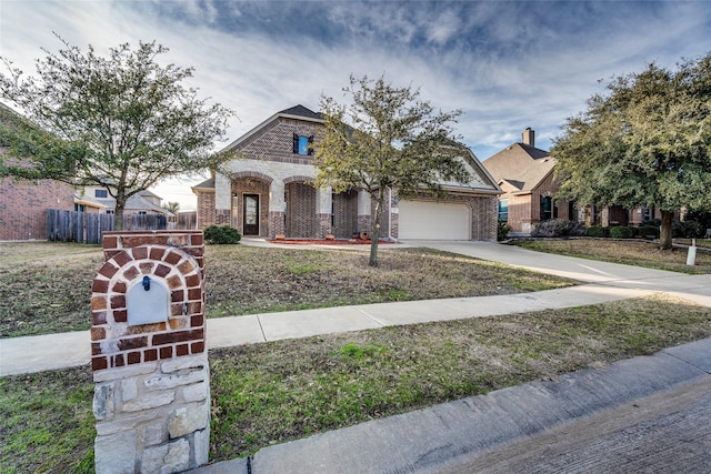 view of front of house with a garage