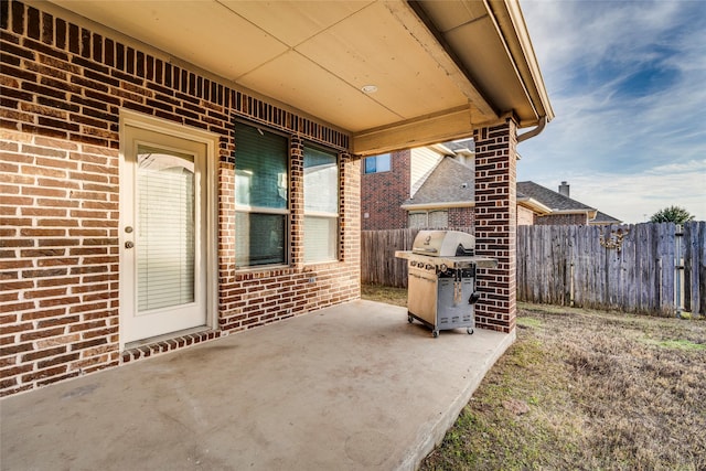 view of patio / terrace with area for grilling