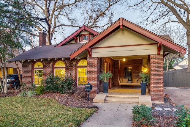 view of front of property with covered porch