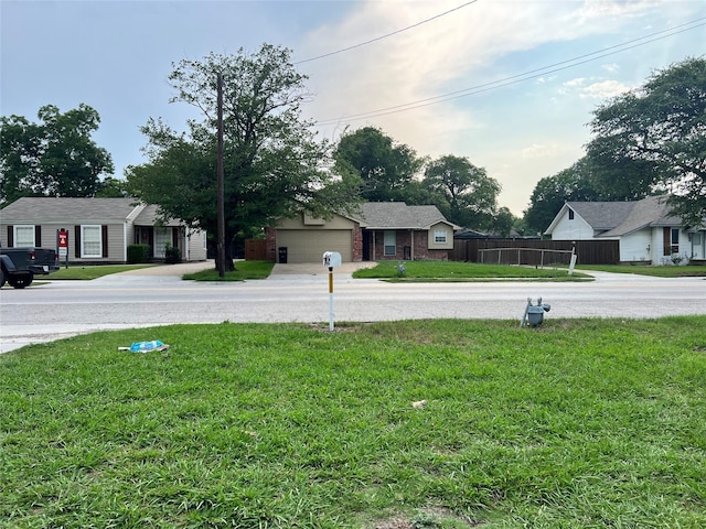 view of yard featuring a garage