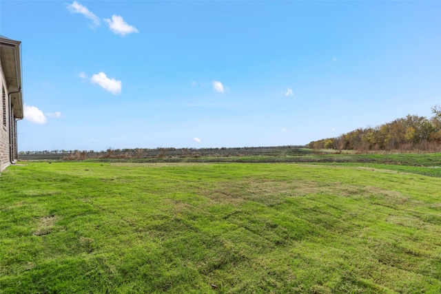 view of yard with a rural view