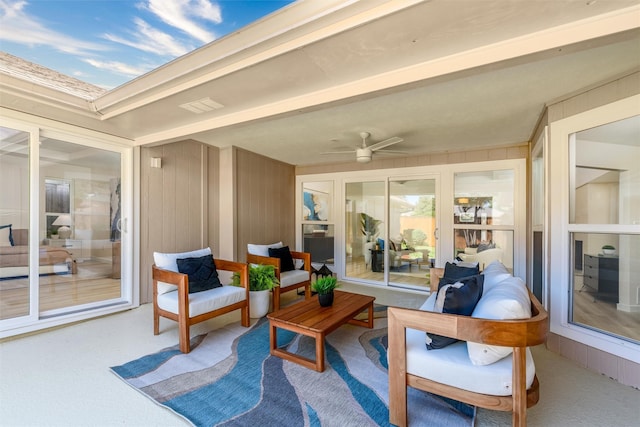 view of patio / terrace with ceiling fan