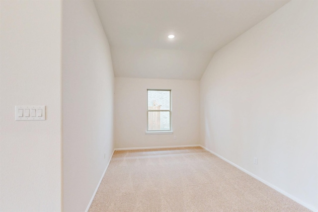 789 Merry Summit Rd, Lavon, TX 75166 - empty room with recessed lighting, baseboards, light colored carpet, and lofted ceiling