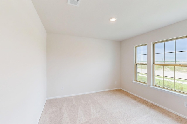 789 Merry Summit Rd, Lavon, TX 75166 - unfurnished room with baseboards, recessed lighting, visible vents, and light carpet