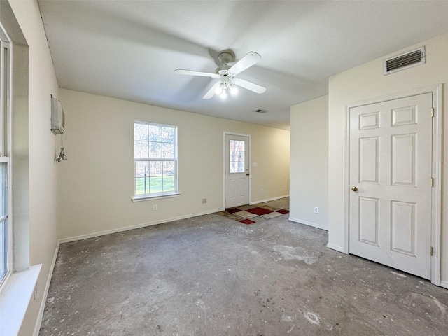 spare room featuring ceiling fan