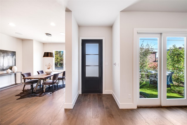 entryway featuring dark hardwood / wood-style floors