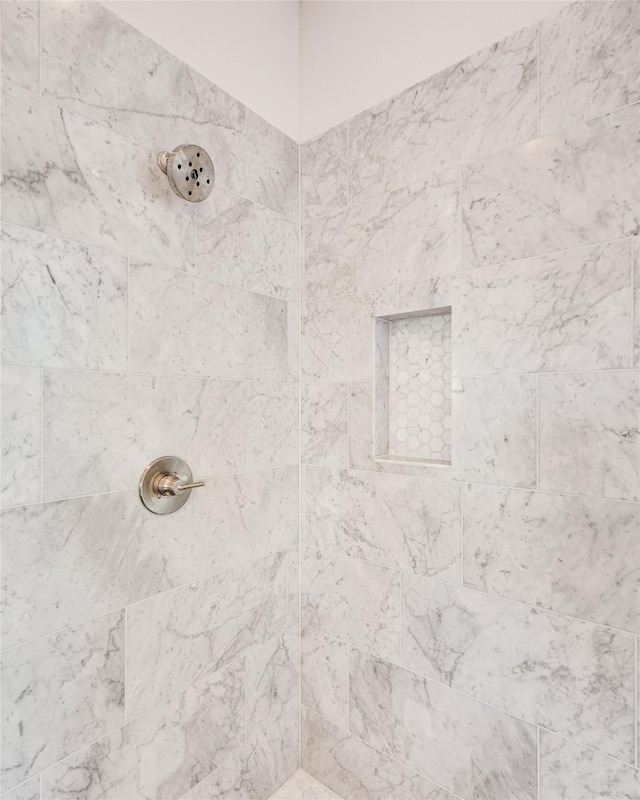 room details with a tile shower