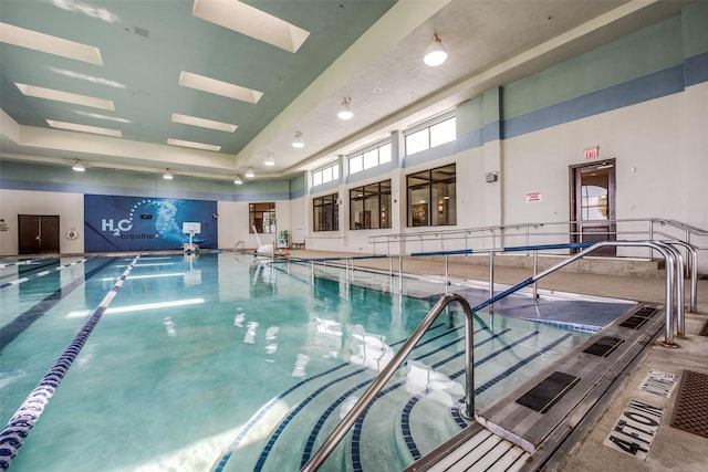 pool with a skylight