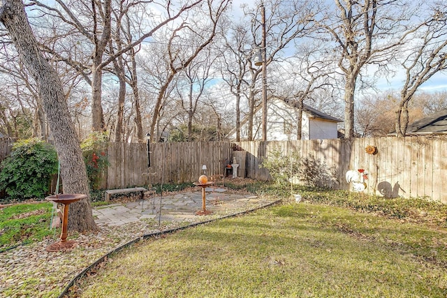 view of yard with a patio area