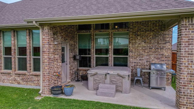 view of patio featuring area for grilling