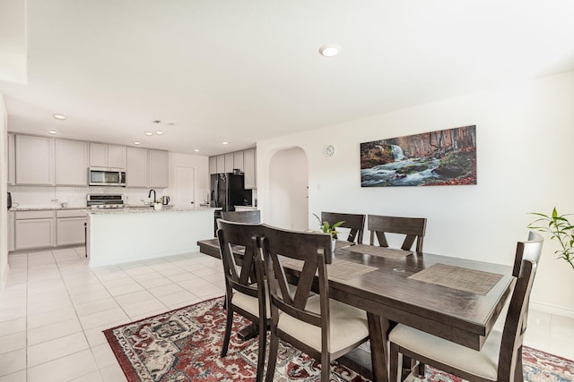 view of tiled dining room