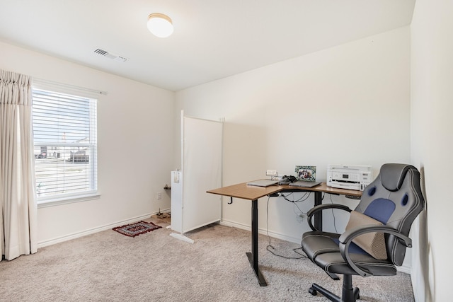 view of carpeted office