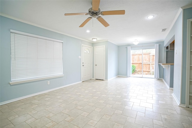 empty room with crown molding