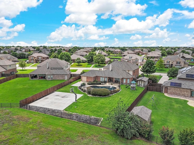 aerial view featuring a residential view