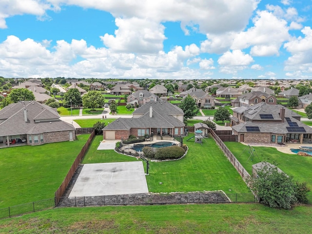 drone / aerial view with a residential view