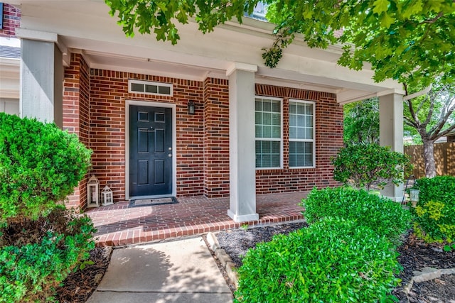 property entrance with a porch