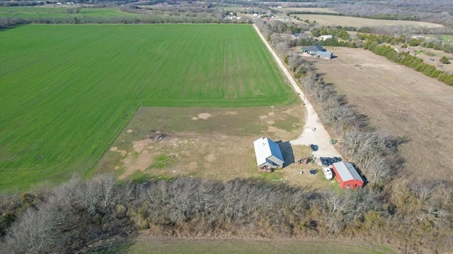 aerial view with a rural view