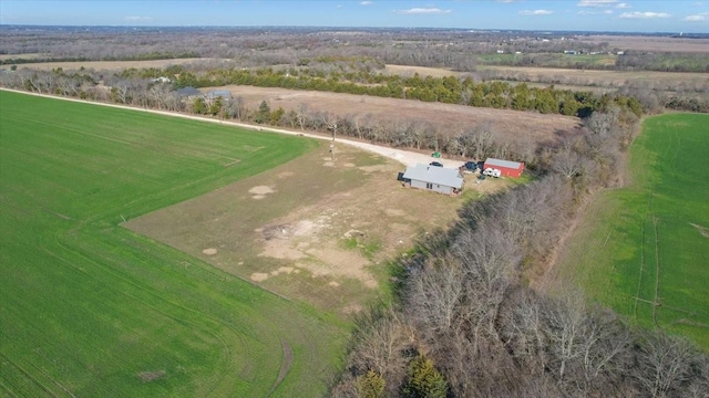 aerial view with a rural view