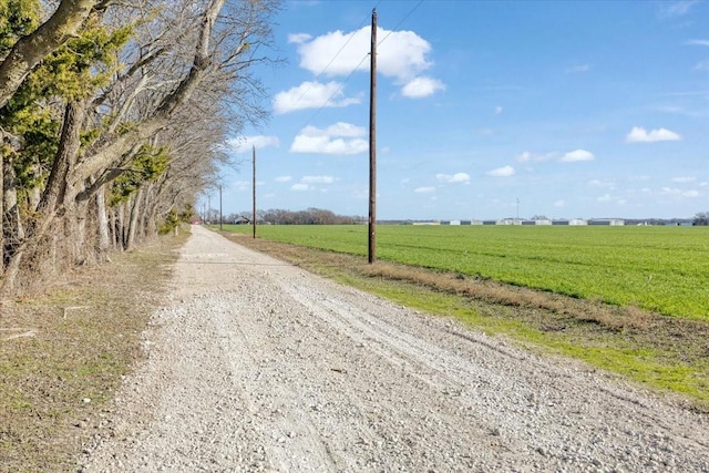 view of street with a rural view