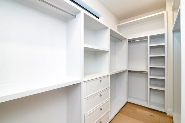 walk in closet featuring light hardwood / wood-style floors