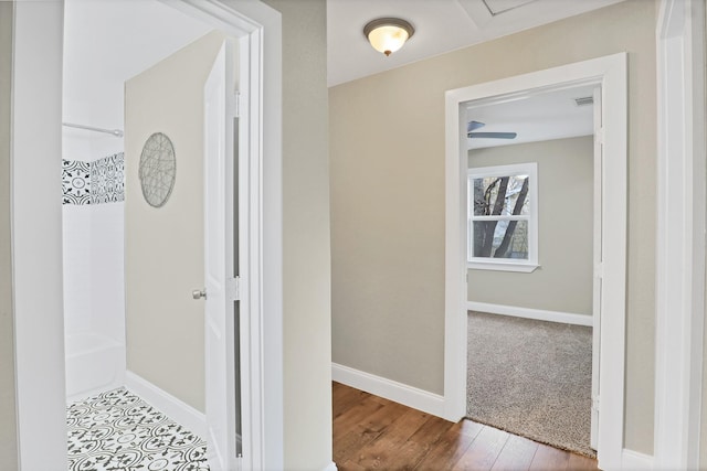 bathroom featuring hardwood / wood-style floors