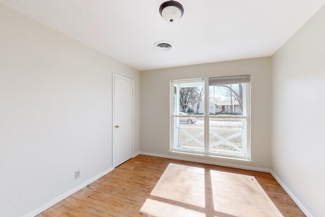 empty room featuring light wood-type flooring