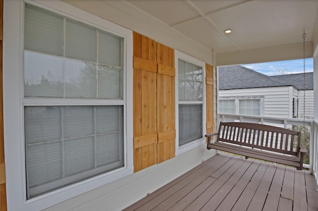 deck featuring covered porch