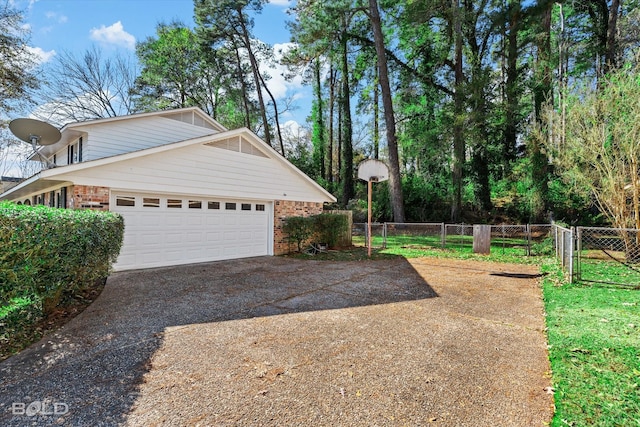 view of property exterior featuring a garage