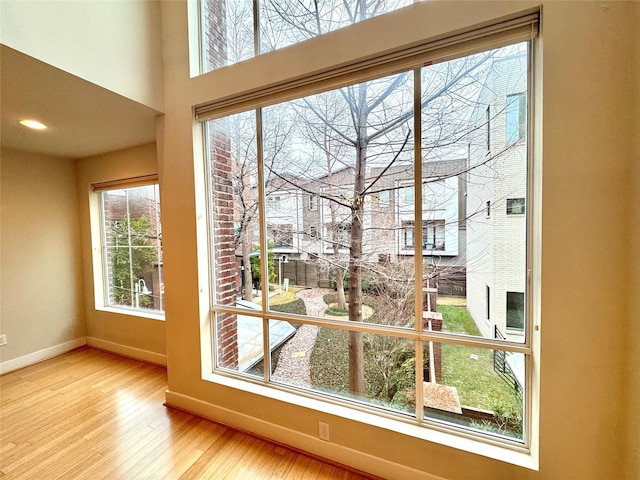 interior space with hardwood / wood-style flooring