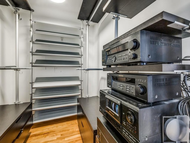 kitchen with hardwood / wood-style floors