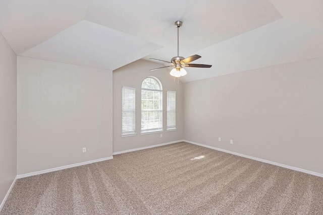 5400 Belle Chasse Ln, Frisco, TX 75035 - unfurnished room with carpet, vaulted ceiling, ceiling fan, and baseboards